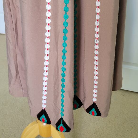 Vintage 70s Afghan Embroidery Hippie Maxi dress Tunic Bohemian Style LG - Picture 10 of 13